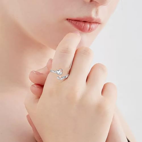 Chicken Ring 925 Sterling Silver Chicken Hen Egg Open Rings Chicken Lover Gifts for Women Animal Adjustable Ring Jewelry for Women - Image 6