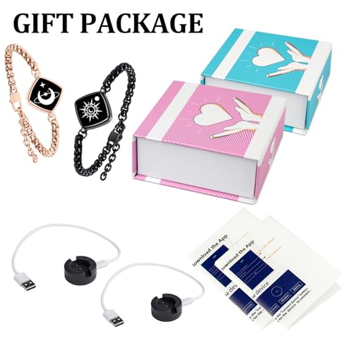 Long Distance Touch Bracelets,Vibration & Light up Couples Bracelets, Remote Smart Matching Bracelet for Couples Long Distance Relationship Girlfriend Boyfriend Xmas Gifts Bracelet Men Women jewelry - Image 7