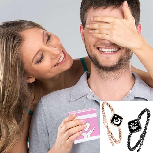 Long Distance Touch Bracelets,Vibration & Light up Couples Bracelets, Remote Smart Matching Bracelet for Couples Long Distance Relationship Girlfriend Boyfriend Xmas Gifts Bracelet Men Women jewelry - Image 6